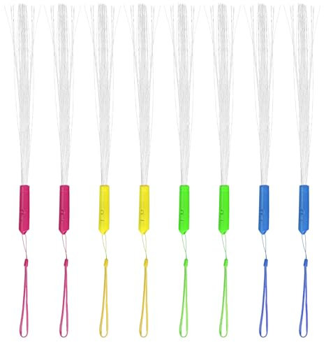 QUARKZMAN Fiber Optik Stab 10,5 Länge LED Bunter Leuchtstab mit 3 Lichtmodi Glow Stab für Hochzeitsfeier Packung mit 60 Stück