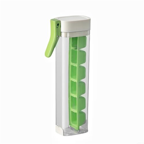 Ice Cube Tray, Reusable Ice Cube Maker Freeze Fruits, Cocktails, Whiskey, Vodka, Iced Coffee DIY Portable Press Type Ice Cube Mould Maker (Green)