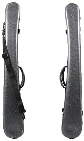 YoungMonic Black Double Bass Bow Case Carbon Fiber Bass Bow Box 2 Pcs Light Strong Bow Bag (Black)