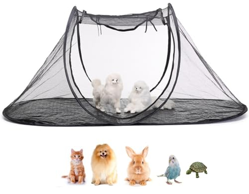 Haustierzelt Outdoor -Haustiergehäuse Zelt Outside Garten Katzenzelt Mesh Hundecampingzelt für die Gartenterrasse im Sommer 120 x 63 x 50 cm