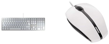 CHERRY KC 6000 SLIM FOR MAC, wired Mac keyboard (USB-A connection), UK layout (QWERTY) & GENTIX CORDED, Wired Mouse, Precise Scroll Wheel, Optical Sensor, Symmetrical Design