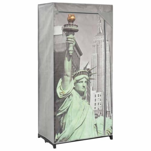 Willood Kleiderschrank Faltschrank Stoffschrank Campingschrank Garderobe Schrank Regal Textilschrank Garderobenschrank 75x45x160cm New York Stoff