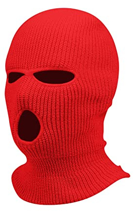Sturmhaube Motorrad Halloween 3 Löchern Gestrickte Balaclava Herren Sturmmaske Winter Warm Strickmaske Basic Damen Maskenhut Sport Skimaske Outdoor Multifunktions Maske Neon Vollgesichtsabdeckung