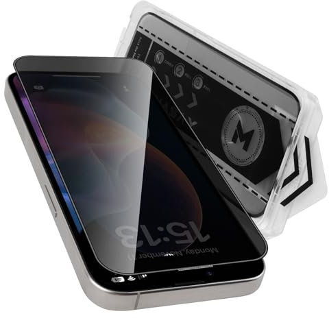 MONASAY for iPhone 16 Privacy Glass Screen Protector [1 Pack][Camera Lens Protector][Easy Installation] Matte anti-peep tempered screen Film Case Friendly