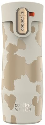 Contigo x Ally Love - Taza de viaje de acero inoxidable aislada al vacío con tapa de cierre automático y fácil de limpiar, a prueba de derrames, mantiene las bebidas frías 24 horas y calientes durante