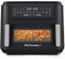 Elite Gourmet EAF1055D - Horno freidora de aire de doble zona, 11 cuartos Capacidad con divisor, acabado SYNC, 10 funciones preestablecidas, hornear, asar, asar, freír al aire, tostar, deshidratar,