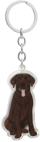 AMOR SPES Labrador Retriever Schlüsselanhänger Liebe Haustiere Hunde Schlüsselanhänger für Frauen Männer Familie Freunde, B, One size