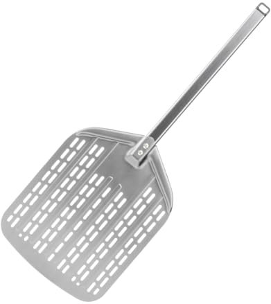 Forneza Pelle à pizza perforée I Pelle à pizza pour barbecue ou four Pierre à pizza avec poignée pliable I Pelle à pizza légère et stable en aluminium pour un usage domestique
