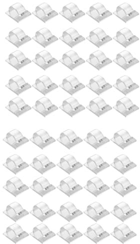 FYOBOT Hooks for Outdoor String Lights Clips 50 Pack Clips Clear Light Hook with 50 Waterproof Adhesive Backing for Lamp