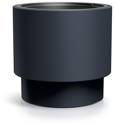 DIKEL Vaso da fiori Ø 46 cm, altezza 44 cm, in elegante plastica resistente alle intemperie, ideale per interni, balcone o giardino, grande diametro | antracite
