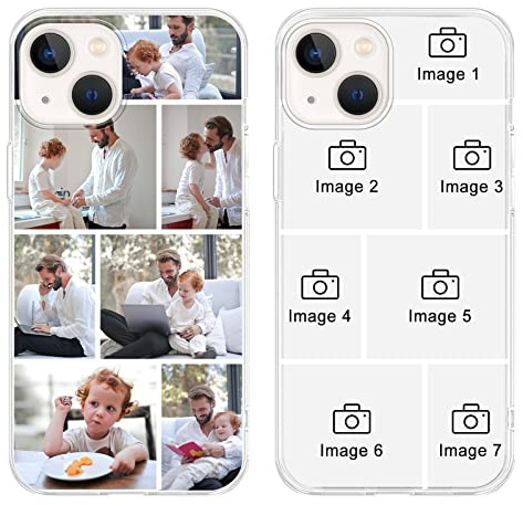 ZhuoFan Personalisierte Handyhülle für iPhone 14/iPhone 13 6,1, Personalisiert Hülle mit Selbst Gestalten Foto Bild Schutzhülle, Schwarz Silikon Stoßfest Individuelle Case für iPhone 13