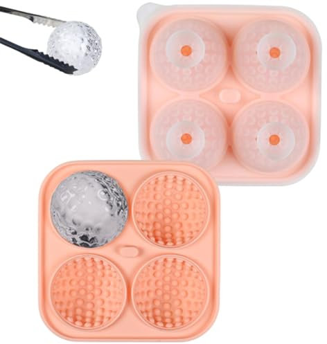 Ice Ball Mould | Golf Ball Ice Cubes Mold | Food-Grade Silicone Ice Maker | Golf Ball Ice Cubes Tray | Creative Round Sphere Ice Moulds for Whiskey Cocktails