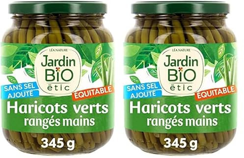 Jardin BiO étic - Haricots verts rangés main sans sel ajouté 660 g (L'emballage peut varier) (Lot de 2)