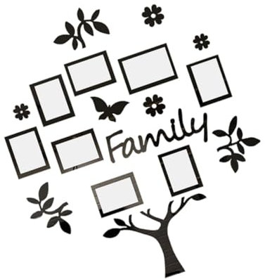 NUOBESTY Sticker Mural Arbre Cadre Photo Autocollant Décoratif Unique Pour Salon Chambre Bureau Décoration Murale Facile à Installer