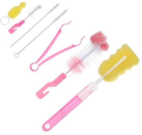 DEARMAMY Ensemble De Brosses pour Biberons pour Biberons pour Sucettes Brosse De Nettoyage pour Biberons Kit De Nettoyage pour Biberons Brosse pour Biberons Rose