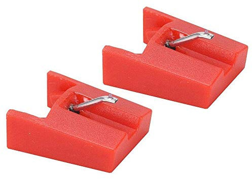 Puntina in ceramica di ricambio per giradischi Crosley Fisher OTTO – Confezione da 2 aghi rossi per fonografi giradischi