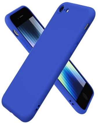 oakxco for iPhone SE 2022/2020/ 7/8 Case Silicone, Ultra Slim Thin Phone Case for Women Girls, Plain Solid Color Minimalist Aesthetic Cute Girly Design, Soft Rubber Gel with Camera Cover, Royal Blue