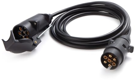 Feuunly 7-poliger Anhänger Verlängerungskabel 2,5m, Nach ISO 1724 Stecker Und Steckdose, Rein-Kupferkern PVC-Mantel, Für Europäische Fahrzeuge Wohnwagen Fahrradträger Anhänger 12V/24V