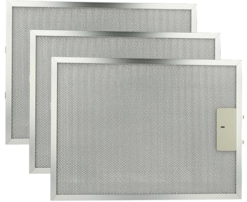 vhbw 3x Filter Metallfettfilter kompatibel mit AEG DU 4361-D 94212274900 | DU 4161-W 94212274501 Dunstabzugshaube - 38 x 28,3 x 0,9 cm, Metall