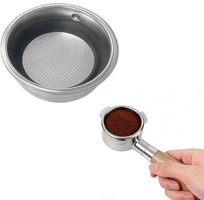 51mm Reusable Coffee Filter Espresso Coffee Maker cafetiere Filter mesh Pressurized Reusable Mesh Portafilter Insert for Single Cup Semi Auto Machines Durable Dishwasher-Safe Replacement Accessory
