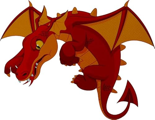 U24 Aufnäher Drache orange Aufbügler Patch Kontur 12 x 9 cm