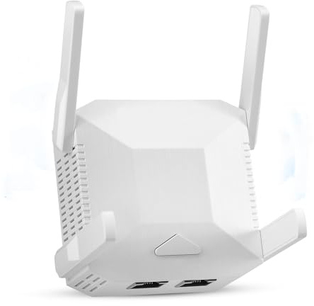 WiFi Extender Booster, 1200Mbps Dual Band Internet Booster with 4 Antennas Zero Dead Zones WiFi Signal Repeater Ethernet Port Wireless Signal Amplifier for Home Office