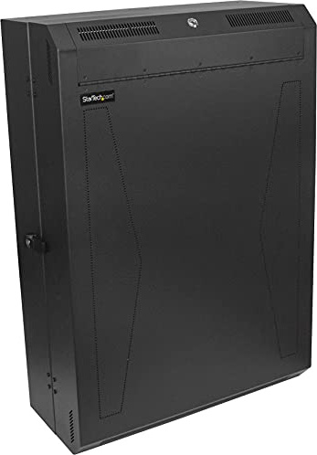 StarTech 6HE Wandmontage Netzwerkschrank, 19 Zoll, 76cm tief (RK630WALVS) | Vertikales Rack, Patch Panels, Serverschrank, abschließbar, belüftet, 2HE-Halterung, Metall