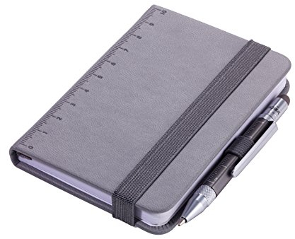 TROIKA LILIPAD+LILIPUT – NPP25/GY – Notizblock DIN A7 inkl. Kugelschreiber – Notizbuch – Lesezeichen – Lineal (10 cm) – FSC zertifiziertes Papier, perforierte Seiten, Punktraster – TROIKA-Original