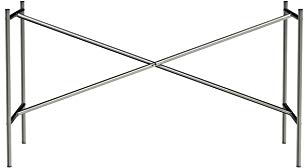 Modulor Tischgestell E2, idealer Besprechungstisch (72 x 70 x 135 cm) mit mittiger Kreuzstrebe, Unterbau ohne Tischplatte für Schreibtisch, farblos