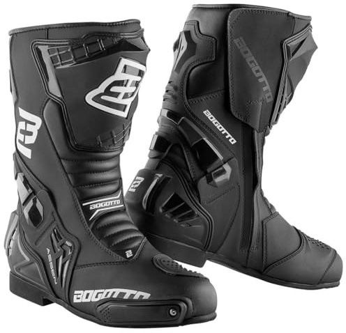 Bogotto Assen Motorradstiefel, schwarz, 40 | CE-Protektoren
