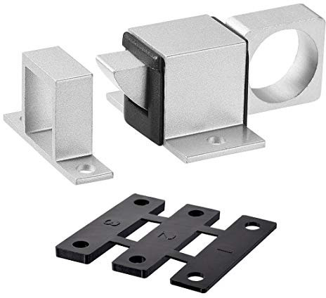 sourcing map Door Bolt Latch, Aluminum Alloy Security Automatic Window Gate Spring Bounce Lock (Silver Tone)