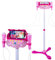 Teckpeak Kids Karaoke Machine with 2 Microphones, Lights, USB & 3.5mm Jack Connectivity, Pink, Playful Style