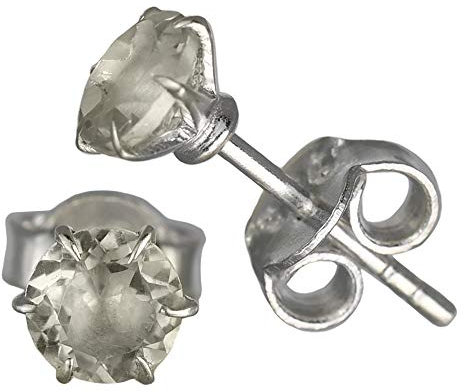 I-be, Bergkristall Edelstein facettiert Ohrstecker rund, 925 Silber, im Geschenketui, 350721 (4)