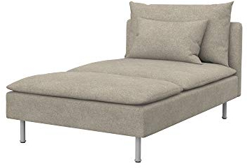 Soferia Kompatible Ersatzbezug fur SODERHAMN Recamiere, Stoff Strong Taupe, Beige