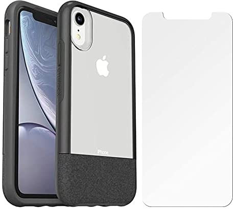 OtterBox Ultra Slim Case for iPhone XR (ONLY) - with Screen Protector - Felt Accent and Scratch Resistant - Bundle Packaging - Lucent Storm Gray/Clear