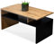 MeblePitus.pl Eiche/schwarz glänzender Couchtisch für das Wohnzimmer - modernistischer Look, minimalistischer Stil - Betonelement glänzender Couchtisch