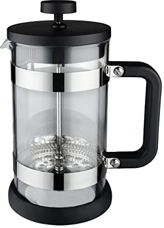 Café Olé LM-03C Moderno 350 ml Cafetière French Press Coffee Maker, 3-Cup, Black / Silver