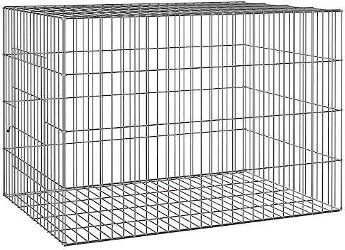 vidaXL Kaninchenkäfig 78x54x54 cm Verzinktes Eisen Haustierkäfig Hasenkäfig