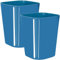 Youngever Lot de 2 poubelles carrées de 5 litres en plastique pour la maison, le bureau, le salon, la salle d'étude, la cuisine, la salle de bain (bleu sarcelle)