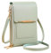 matago Sacoche en cuir antivol - Petit sac à bandoulière léger en similicuir pour téléphone portable, pour femmes, avec fenêtre pour écran tactile (Vert)