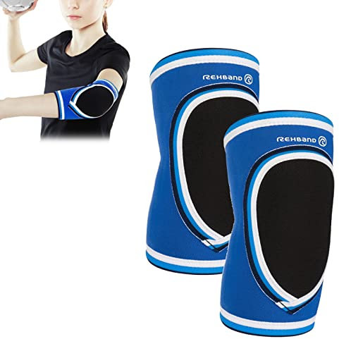Rehband PRN Ellenbogenbandage für Kinder Größe S/M/L/XL/XXL - Handballbandage mit Polsterung, Ellenbogenschoner für Hand- und Volleyball - entlastet und bietet Kompression, Größe:L