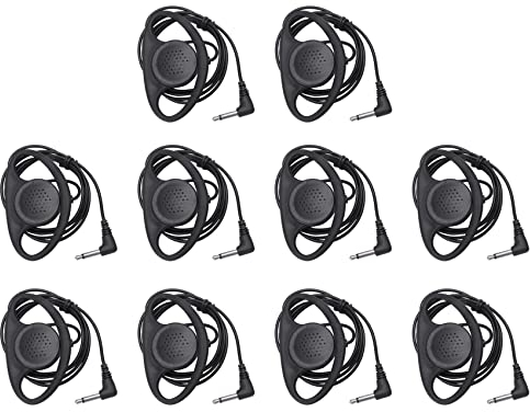 Daconovo 10X Mono Kopfhoerer Headphone Headset Dual Channel Ohrhoerer 3,5 mm Klinkenstecker Fuer Laptop PC Skype VoIP ICQ