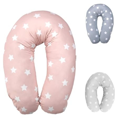 Lorelli Stillkissen Schwangerschaftskissen Sterne 190 cm 100% Baumwolle pink