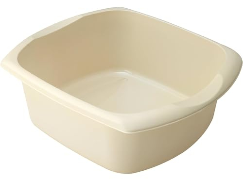 AMK® Addis Rectangular Washing Up Bowl 9.5 Litre Linen Durable Plastic Kitchen Sink Basin Dish Pan Large Capacity Space Saving