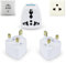 (Pack de 3 Unidades) Regleta Adaptador Enchufe UK a Adaptador Enchufe Universal; Apto para más de 170 países; Enchufe 3-Pin a Universal; Certificación CE; Resistente al Calor y la sobretensión;