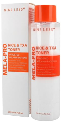 NINELESS -MELA-PRO Rice&TXA Toner 200 ml, hellt, spendet Feuchtigkeit und reduziert dunkle Flecken, mit Niacinamid, Glutathion und natürlichen botanischen Extrakten, fortschrittliche koreanische