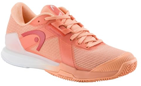 HEAD Women's Sprint Pro 4.0 Clay Tennis Shoes Coral White