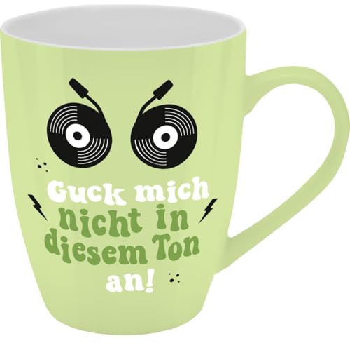 GRUSS & CO Becher mit Motiv Ton | Tasse mit Spruch, New Bone China Porzellan, 35 cl, mit Geschenkbaderole | lustiges Geschenk, Geburtstag | 74196