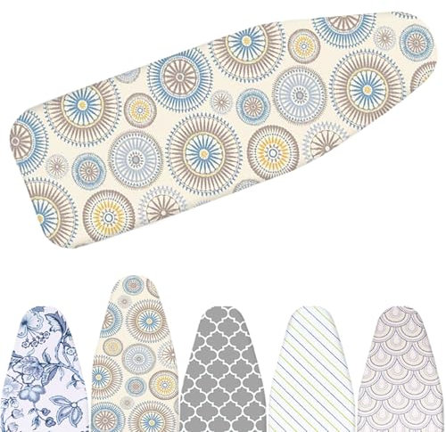 Haus Bügelbrettbezug Hotel Bügeltischbezug Baumwolle Bügelbrett Bezug,90x30cm 100x34cm 110x34cm 120x38cm Kordelzug Bügelbezug Mit Komfortpolsterung(Beige,110x35cm)