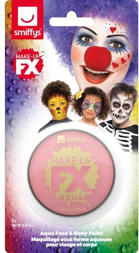 Smiffys Maquillaje FX de efectos especiales Smiffys de color rosado, pintura a base de agua para cara y cuerpo, 16 ml